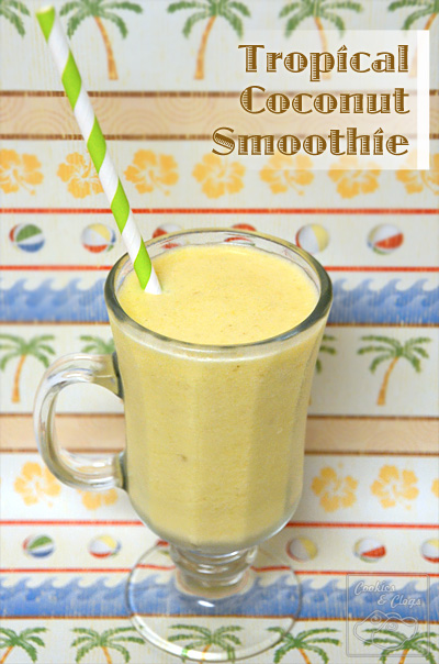 Tropical Coconut Smoothie Recipe with Frozen Bananas & Pineapple
