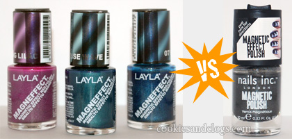 Layla Magneffect VS or versus Nails Inc. Magnetic Polish from Sephora.
