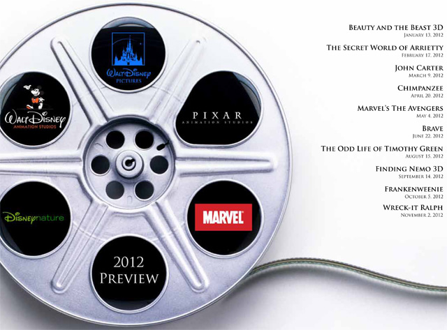 Disney 2012 movie film lineup