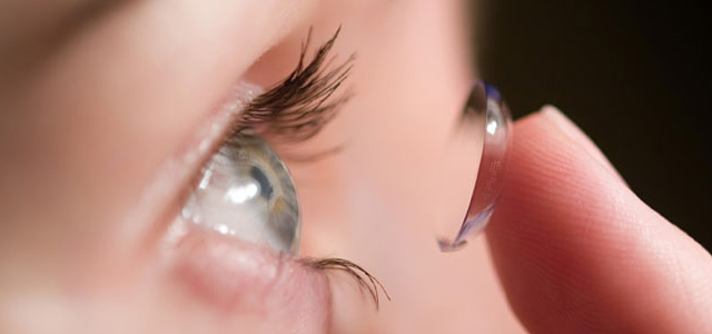 Putting on Contact Lens
