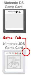Extra Tab Difference of Game Card for DS DSi 3DS