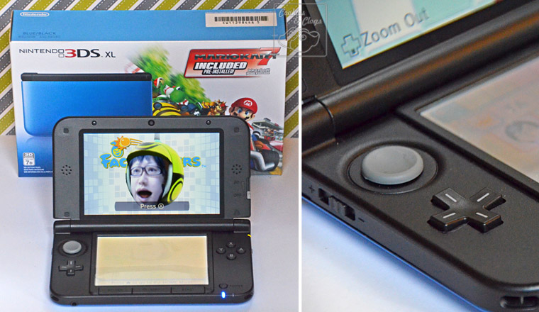 Nintendo 3DS XL in Blue with Face Raiders and Analog Controller
