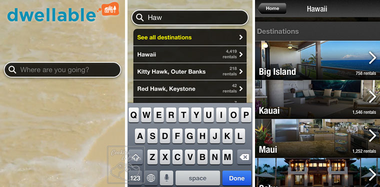 Dwellable Vacation Rentals iPhone iPad Android App