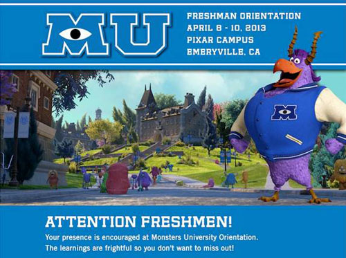 Monsters University Press Event Freshman Orientation