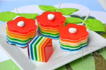 Rainbow Jell-O Spring Flower Recipe Craft Idea