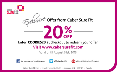 Caber Sure Fit / SureFit Canada Furniture Covers and Slipcovers Discount and Giveaway for Cookies & Clogs