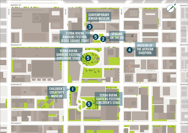 2013 Yerba Buena Family Day w/ 4 Museums in San Francisco Map