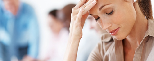 Stressed woman - possibly perimenopause symptoms #health