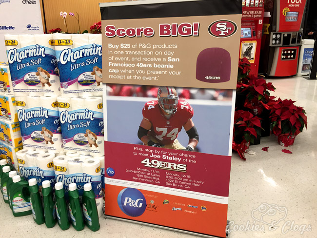 49ers Joe Staley at Lucky Supermarket in San Bruno, CA for P&G