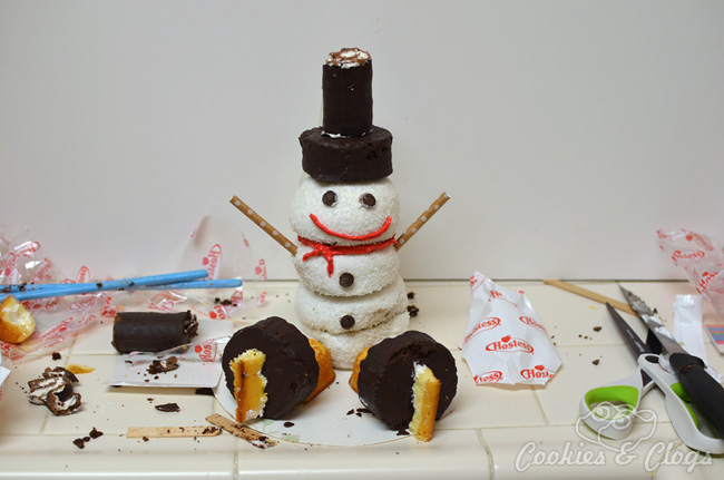 Ice Skating Snowman Edible Winter Centerpiece with Hostess