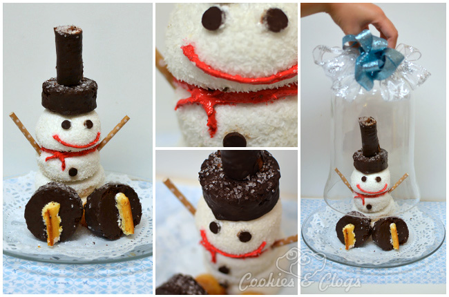 Ice Skating Snowman Edible Winter Centerpiece with Hostess