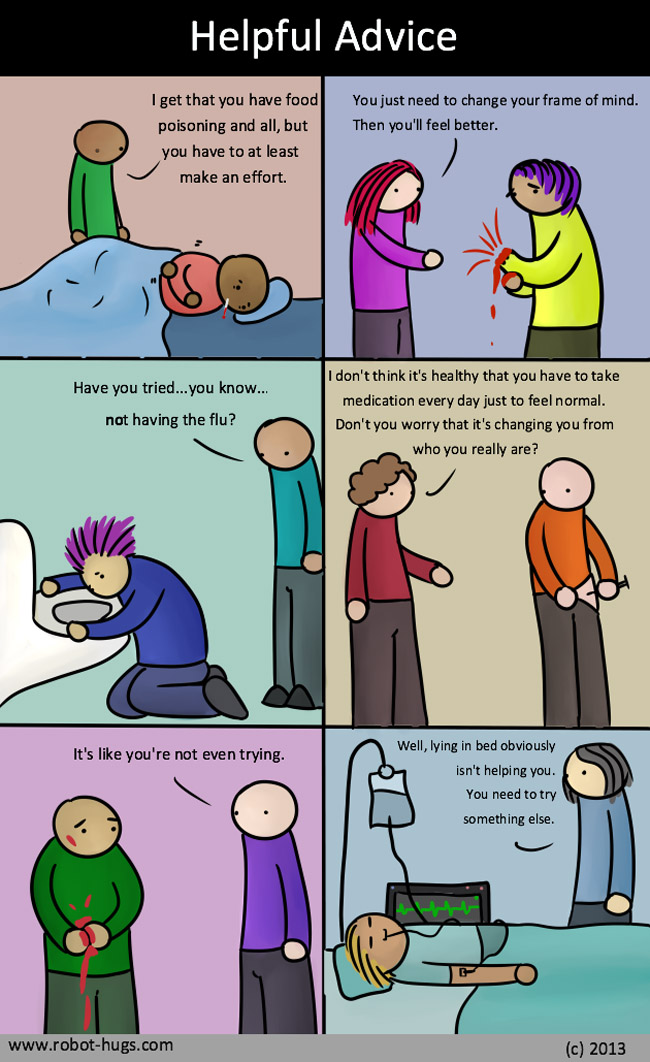 Health | Understanding depression can be difficult but it's so important to your loved ones who suffer from it that you try. This comic is perfect of what NOT to say.