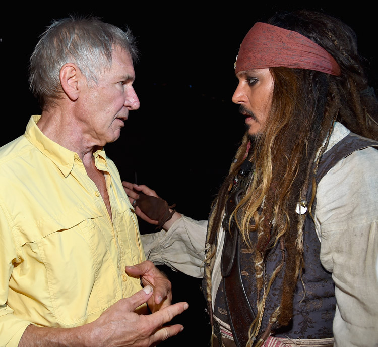 Movies | Live action slate of Disney, Marvel, and LucasFilm at D23 Expo was full of star appearances and surprise announcements. Summed up perfectly with Harrison Ford chatting with Johnny Depp as Captain Jack Sparrow.