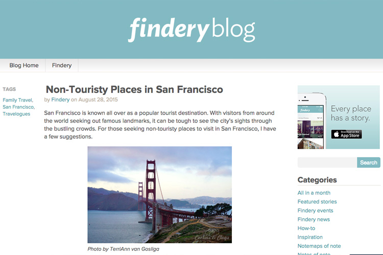 5 Non-Touristy Places to Visit in San Francisco feature on Findery and Huffington Post