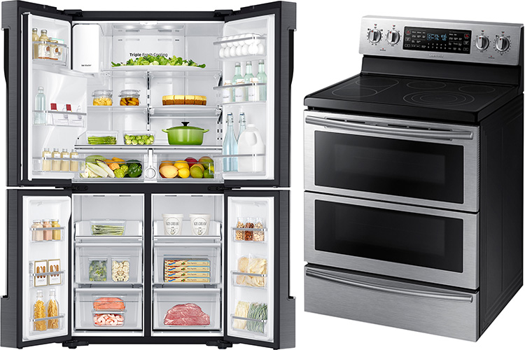 Home | Technology | The Samsung Open House at Best Buy stores has a great selection of kitchen appliances and more. Use these deals to save on the new 4-Door Flex refrigerator and Flex Duo Range.
