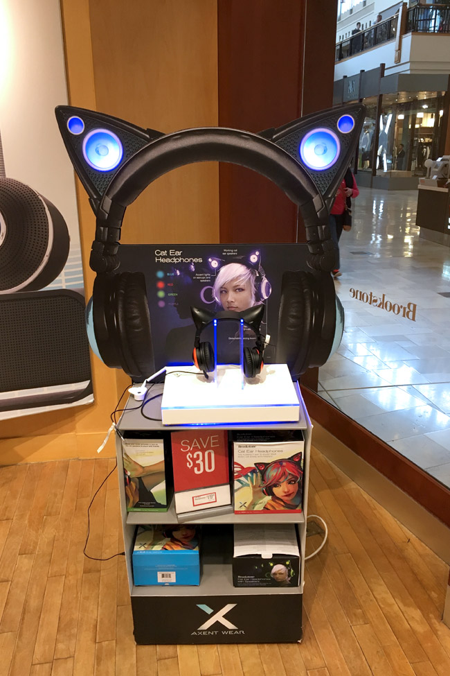 Looking for graduation gift ideas? Cat Ear Headphones from Brookstone are perfect for teens. See how the LED lights, cushioned cups, and external speakers work together for tons of fun.