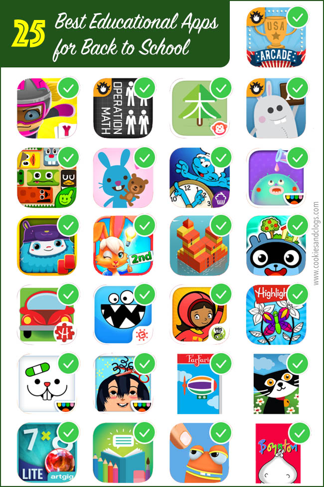 Cookies & Clogs | Technology | Education | Looking for fun mobile apps for the kids in which they'll learn too? Check out these 25 best educational apps for back to school using the Samsung Kids service. Apps are sorted by subject and suggested age range and are for elementary grade level students.