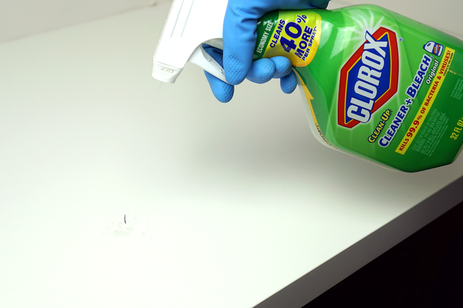 Cookies & Clogs | See how my quick fashion fix for saving my black pants resulted in me discovering a tip on how to remove permanent marker ink on our laminate table top using Clorox cleaner with bleach.