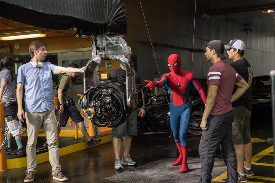 Cookies & Clogs | Exclusive Marvel Spider-Man Homecoming Interview with Tom Holland and Jacob Batalon during set visit in Atlanta, GA. Director Jon Watts with cast and crew on the set of Columbia Pictures' SPIDER-MAN: HOMECOMING.