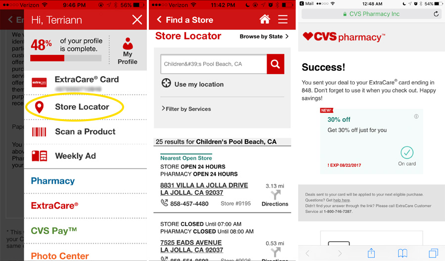 How to use CVS Pharmacy App store locator while on the go.