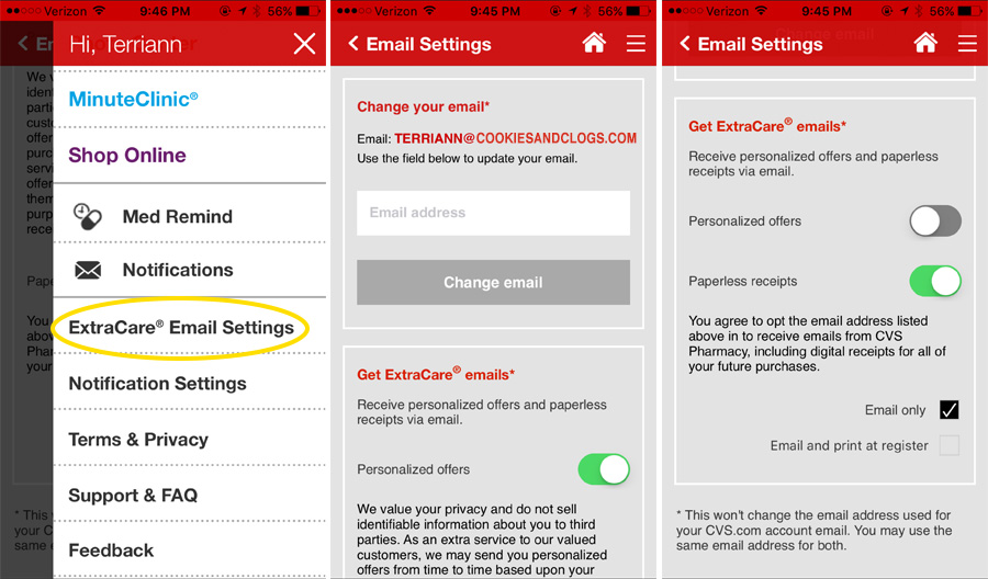 How to opt-in for digital receipts on the CVS Pharmacy App while on the go.