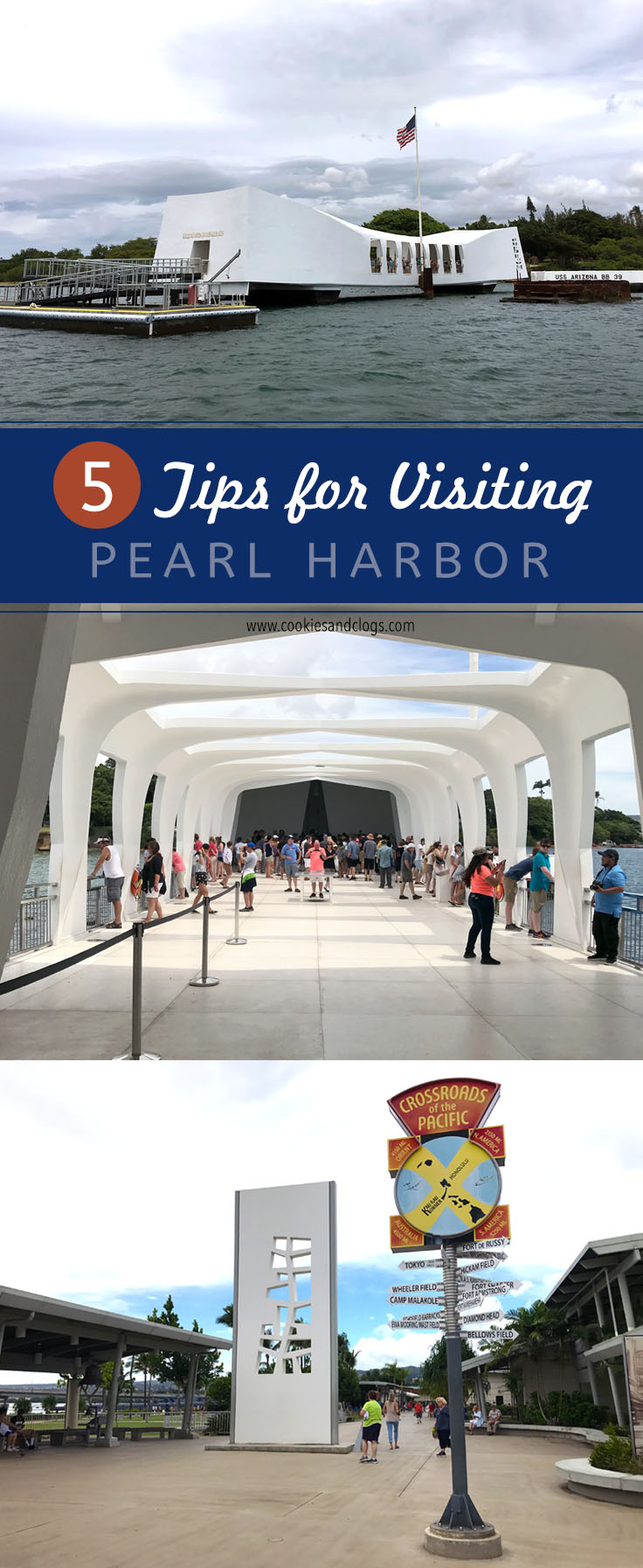 5 tips for visiting Pearl Harbor in Oahu Hawaii and USS Arizona Memorial walk-through.