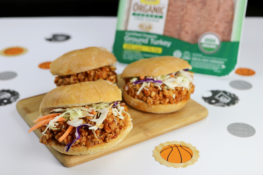 March Madness College Basketball Party Snack Ideas & Game Day Decorations — Gluten Free Ground Turkey Sloppy Joe