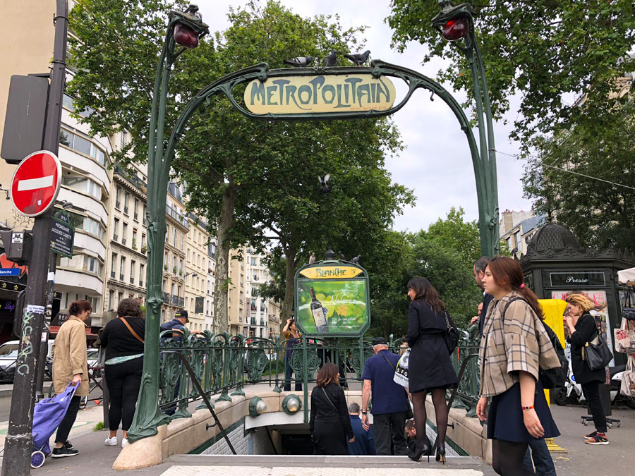 Paris Metro & Bus Public Transportation Guide: Antique Paris Metro station sign.