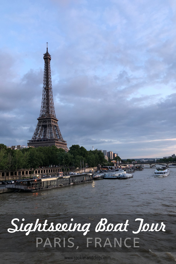 Best Paris boat tour tips for sightseeing cruise on the Seine River in Paris, France. At sunset