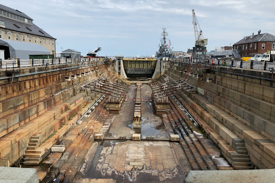 Family travel tips for visiting the Boston Freedom Trail in Boston, Massachusetts with historic sites - USS Constitution Dry Dock