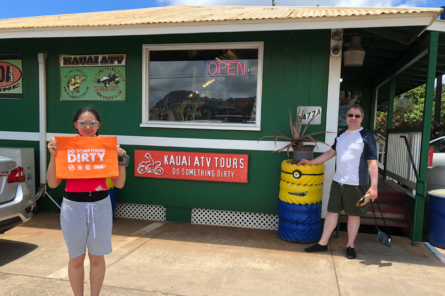 Kauai ATV Waterfall tour with family / teens in Ohana Bug in Kauai Hawaii