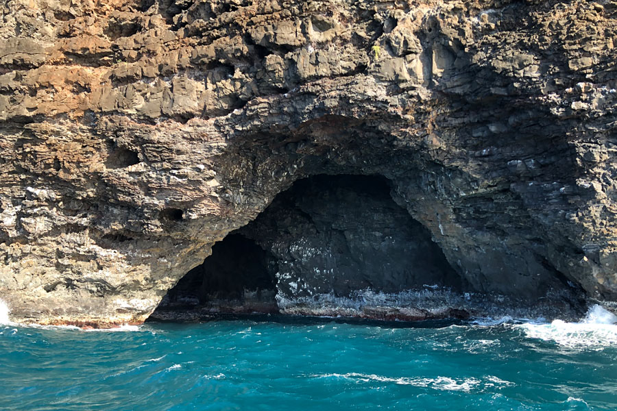 Top things to do in Kauai Hawaii — Kauai Napali Coast boat tour / Na Pali Coast sunset cruise Sea Cave