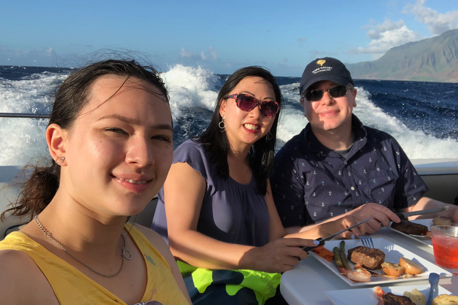 Top things to do in Kauai Hawaii — Kauai Napali Coast boat tour / Na Pali Coast sunset cruise family