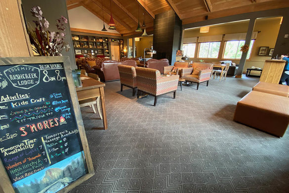 Rush Creek Lodge in Groveland, CA near Yosemite National Park Guest Lounge and Activities