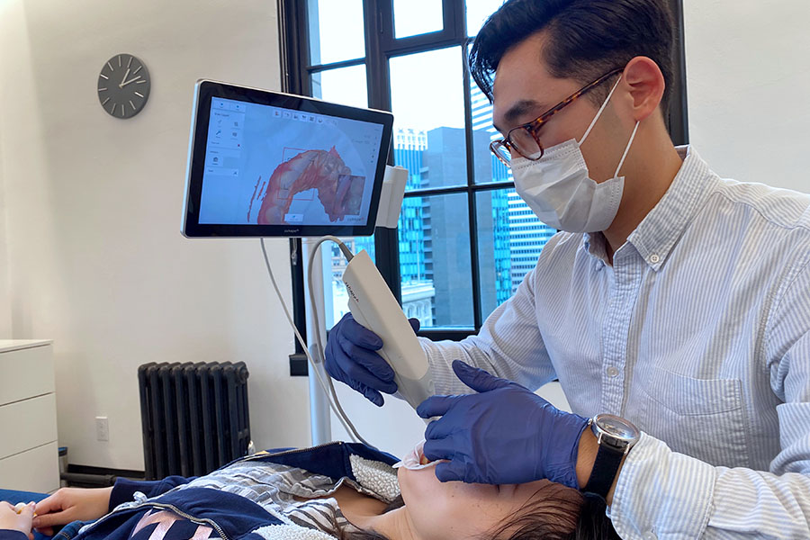 Braces Alternative Clear Aligners with Uniform Teeth San Francisco scan