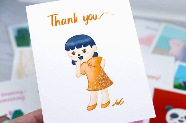Anelynn.com online store for cute greeting cards, stickers, magnets, prints china doll
