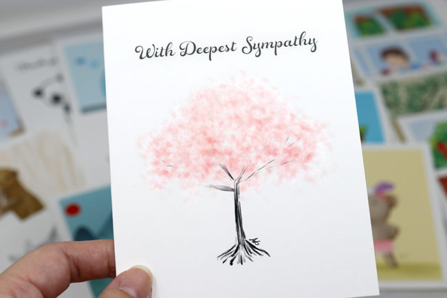 Anelynn.com online store for cute greeting cards, stickers, magnets, prints cherry tree sympathy