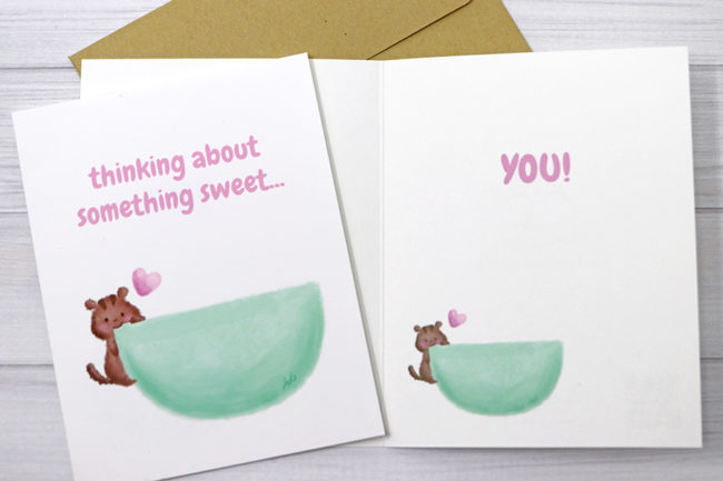 Anelynn.com online store for cute greeting cards, stickers, magnets, prints thinking of you sweet